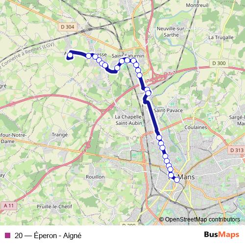 20 bus Line Map