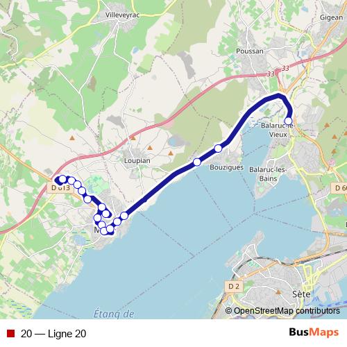 20 bus Line Map