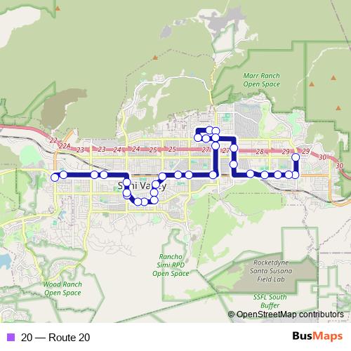 20 bus Line Map