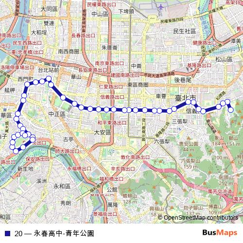 20 bus Line Map