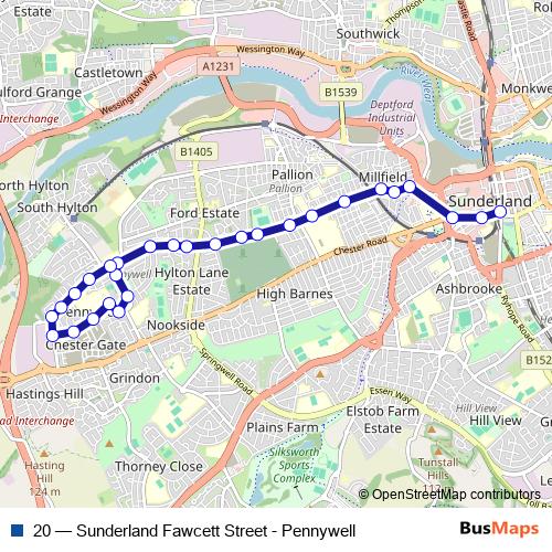 20 bus Line Map