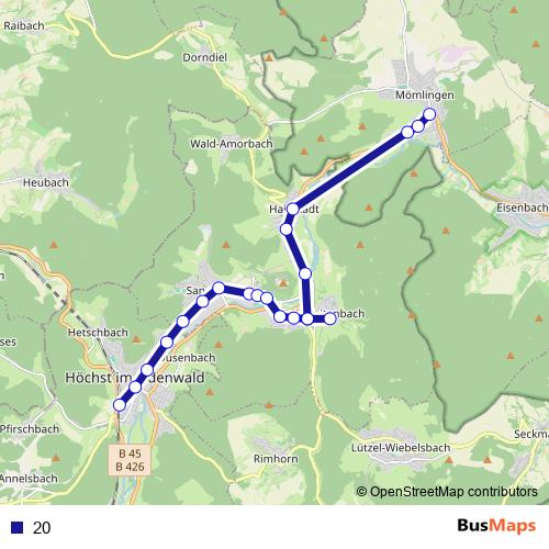 20 bus Line Map