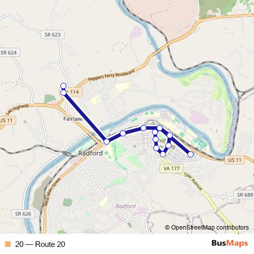 20 bus Line Map
