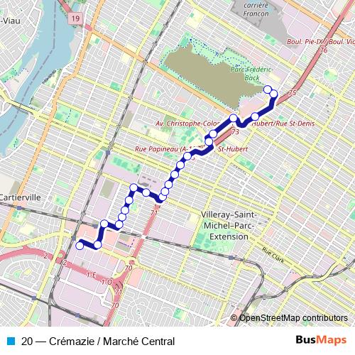 20 bus Line Map