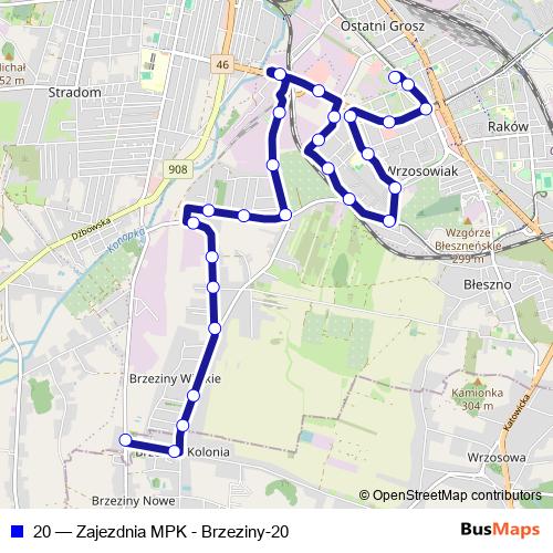 20 bus Line Map