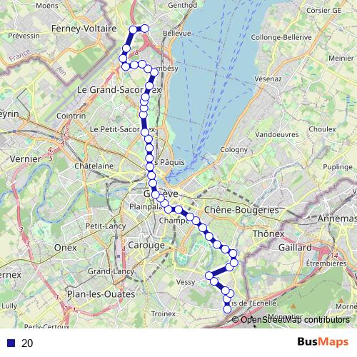 20 bus Line Map