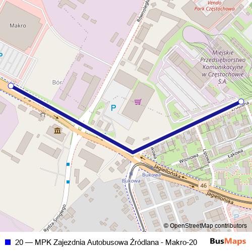20 bus Line Map
