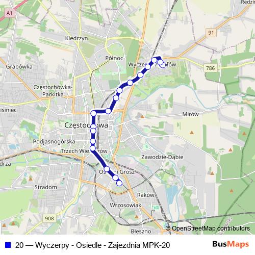 20 bus Line Map