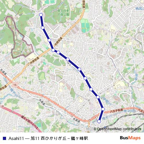 Asahi11 bus Line Map