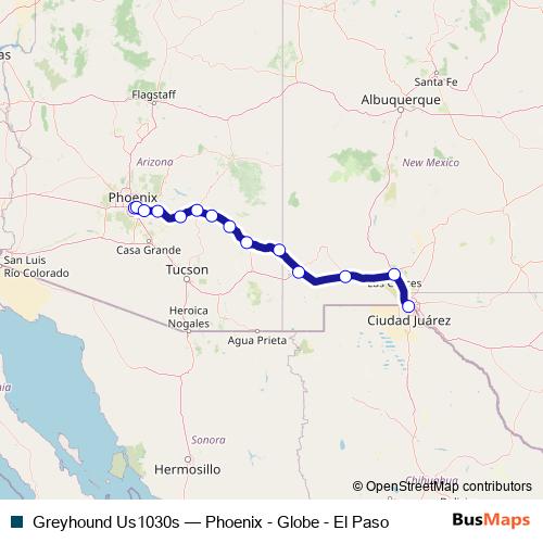 Greyhound Us1030s bus Line Map