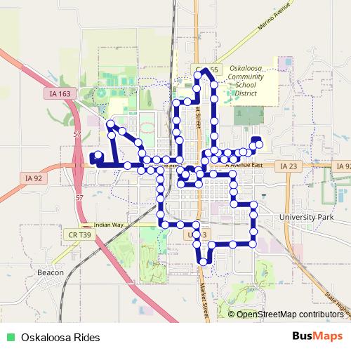 Oskaloosa Rides bus Line Map