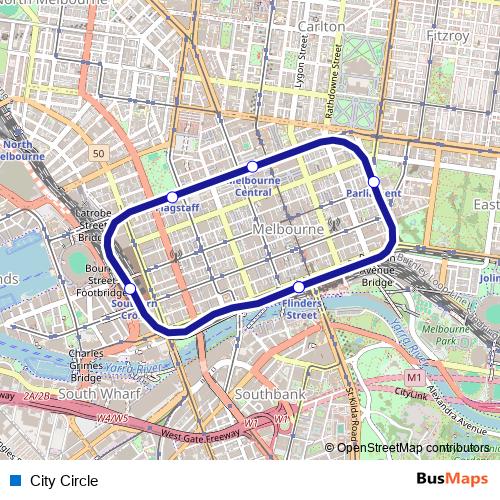 City Circle metro Line Map