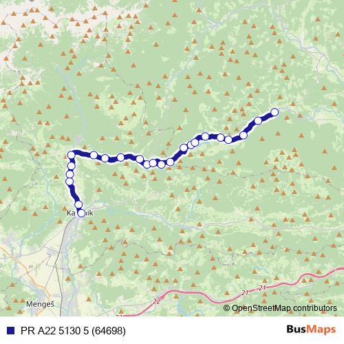 PR A22 5130 5 (64698) bus Line Map