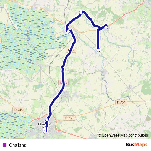 Challans bus Line Map