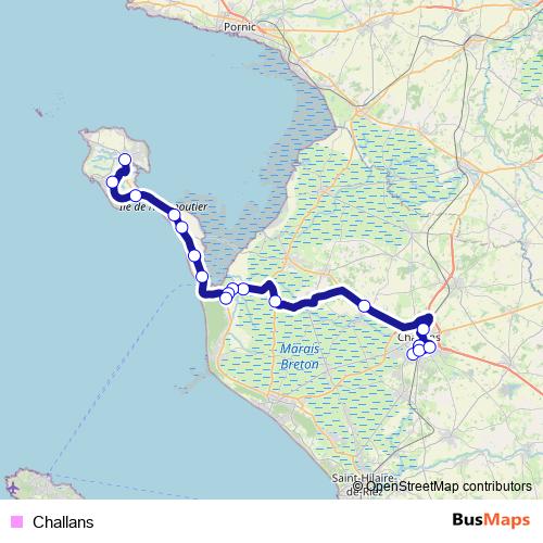 Challans bus Line Map
