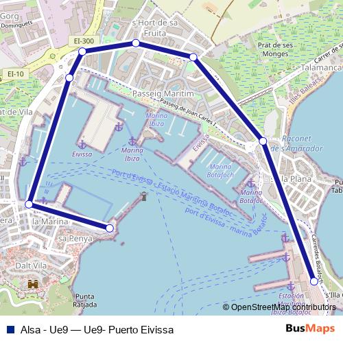Alsa - Ue9 bus Line Map