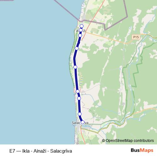 E7 bus Line Map