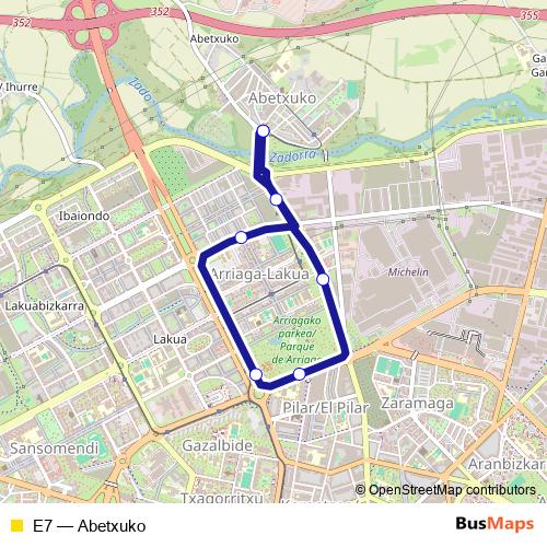 E7 bus Line Map