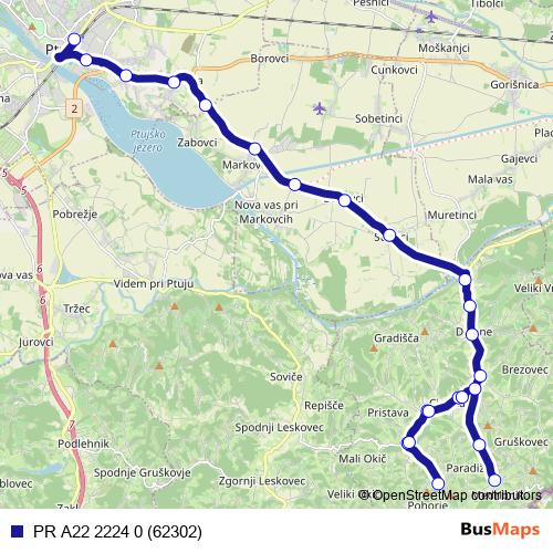 PR A22 2224 0 (62302) bus Line Map