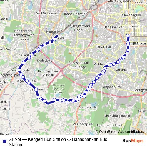 212-M bus Line Map