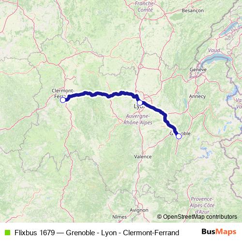 Flixbus 1679 bus Line Map