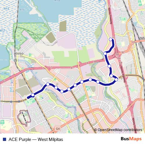 ACE Purple bus Line Map