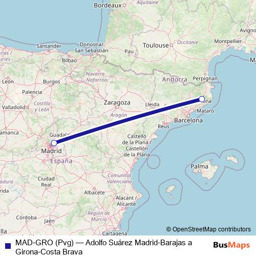 MAD-GRO (Pvg) air Line Map