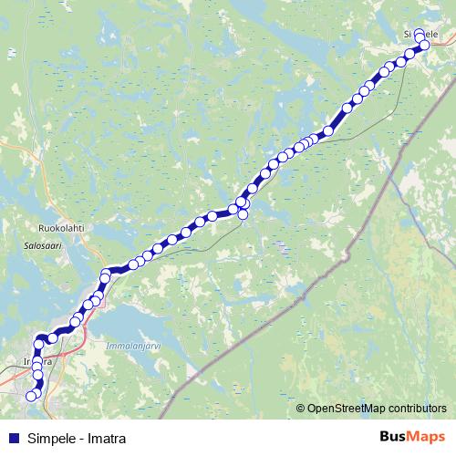Simpele - Imatra bus Line Map