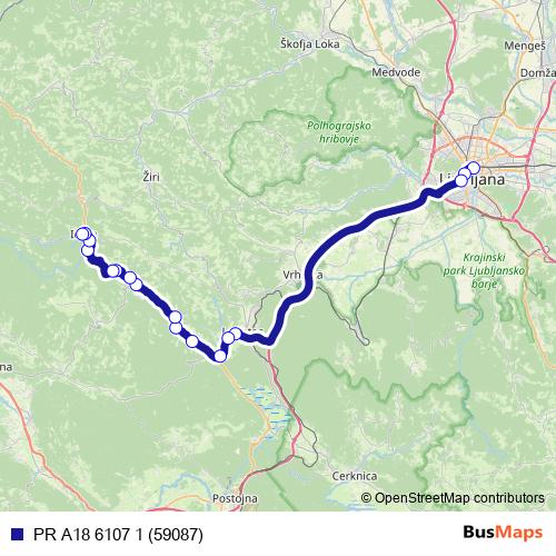 PR A18 6107 1 (59087) bus Line Map