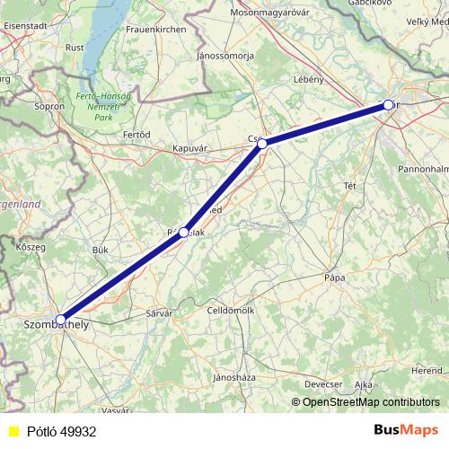 Pótló 49932 bus Line Map
