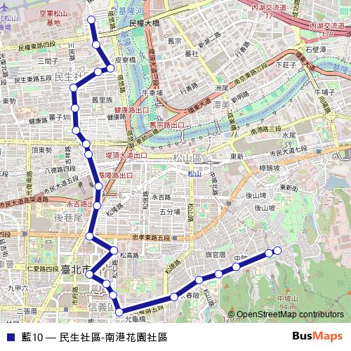 藍10 bus Line Map