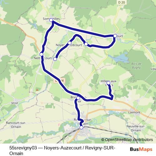 55srevigny03 bus Line Map