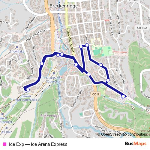 Ice Exp bus Line Map
