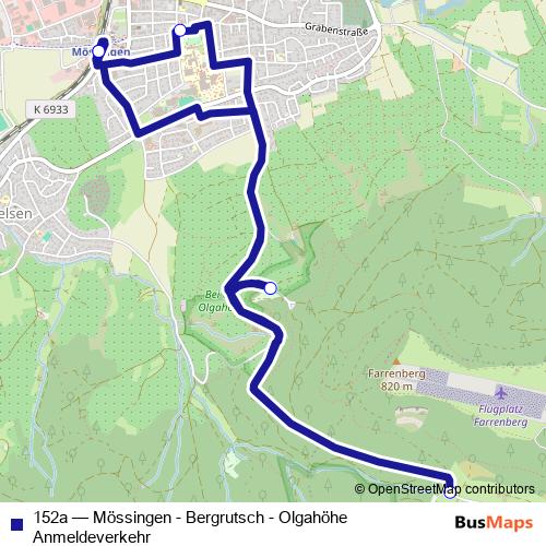 152a bus Line Map