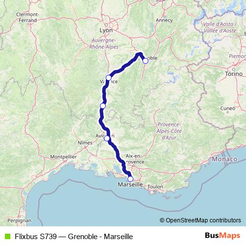 Flixbus S739 bus Line Map