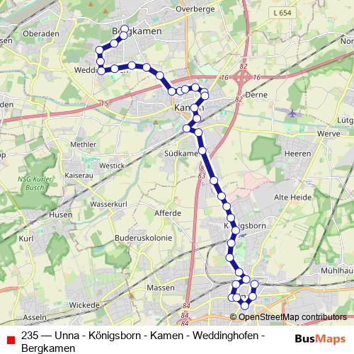 235 bus Line Map