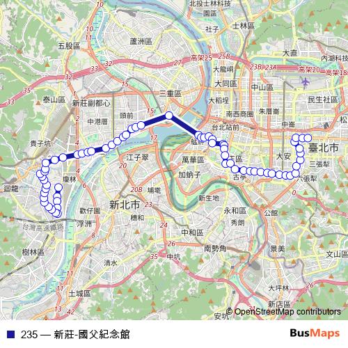 235 bus Line Map