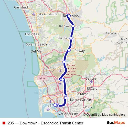 235 bus Line Map