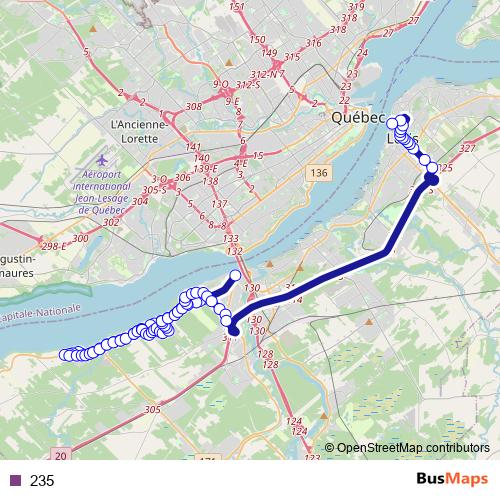 235 bus Line Map