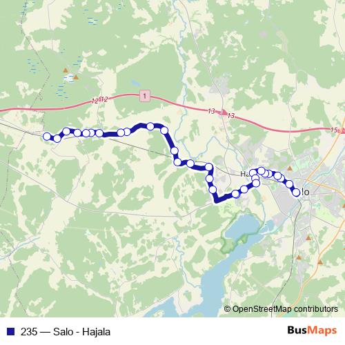 235 bus Line Map