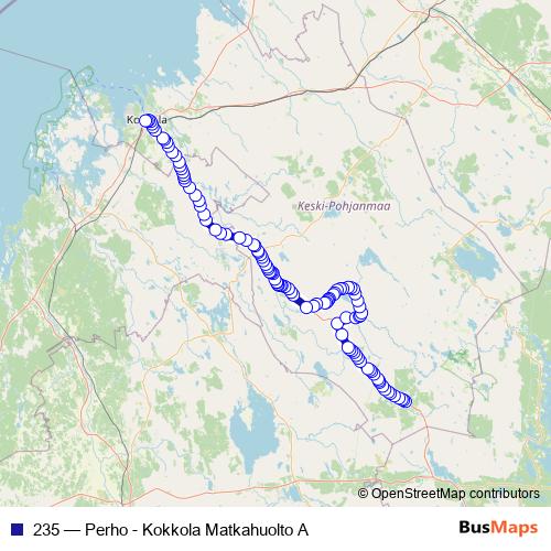 235 bus Line Map