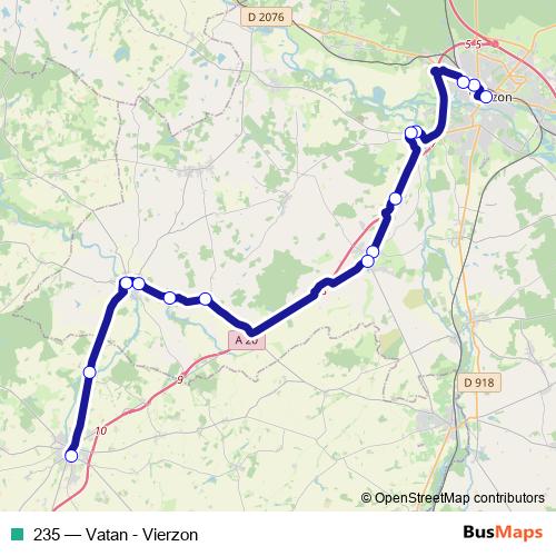 235 bus Line Map