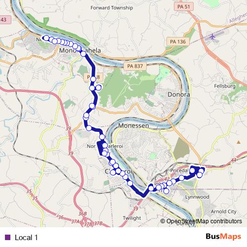Local 1 bus Line Map