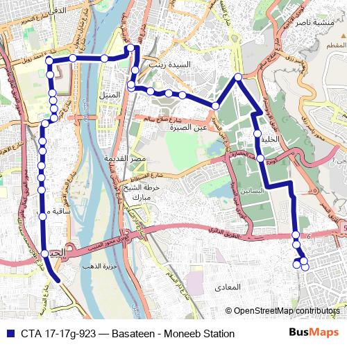 CTA 17-17g-923 bus Line Map