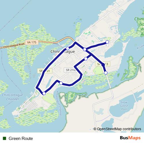 Green Route bus Line Map