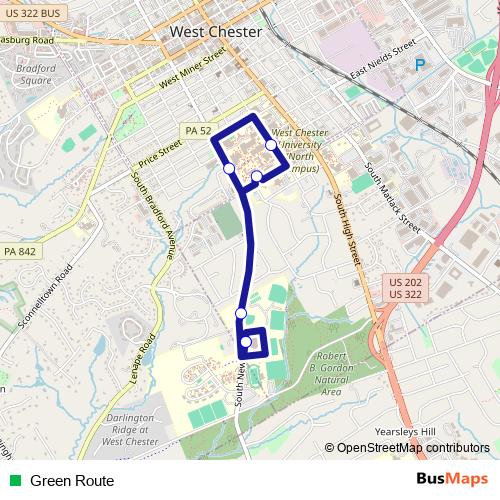 Green Route bus Line Map