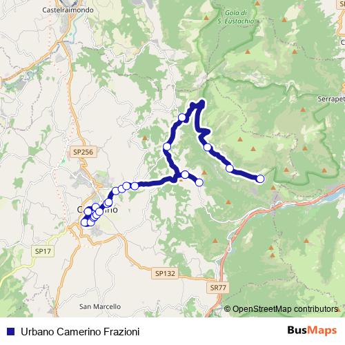 Urbano Camerino Frazioni bus Line Map
