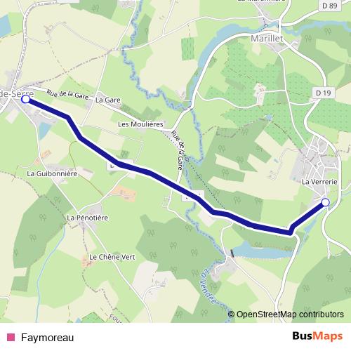 Faymoreau bus Line Map