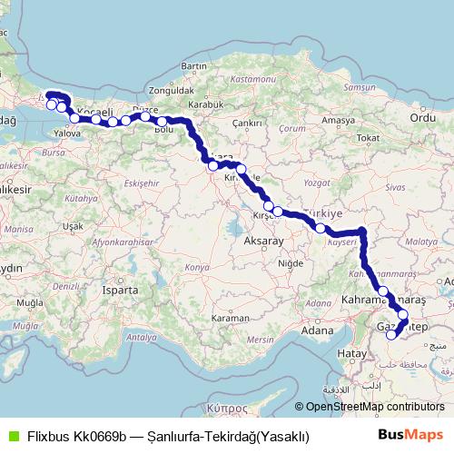 Flixbus Kk0669b bus Line Map