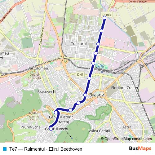 Te7 bus Line Map